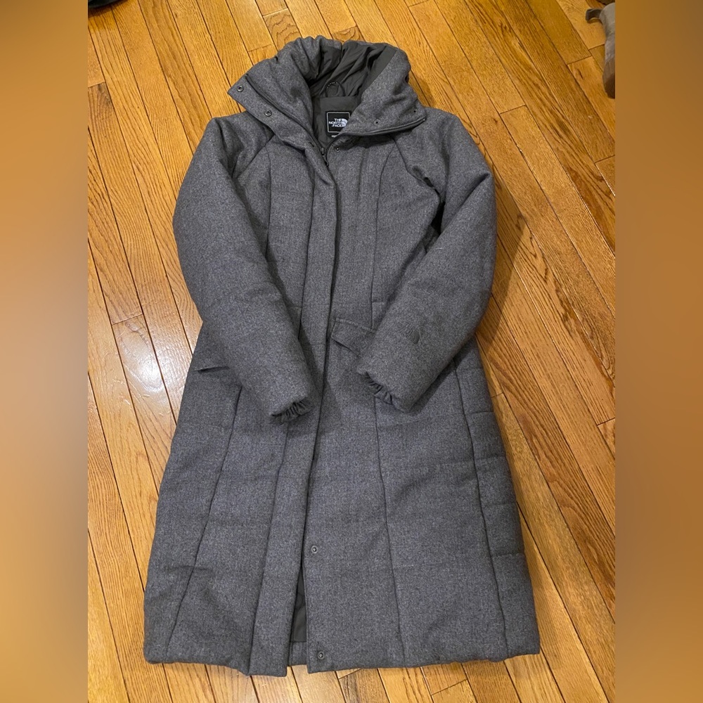 North Face thermal long wool coat. Size XS